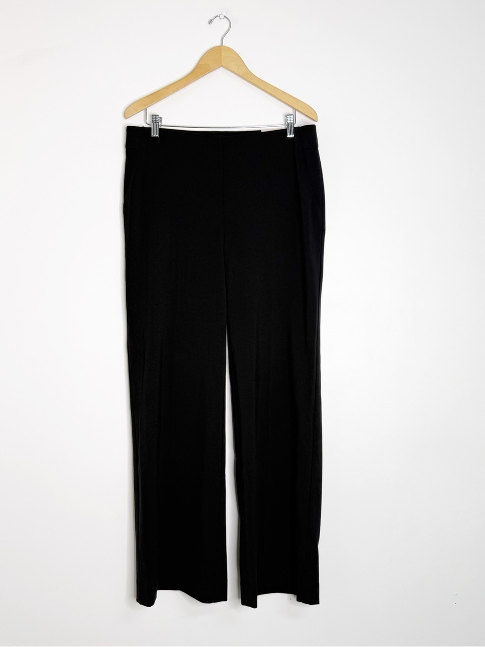 Chico’s 2 Seamless Ponte Wide Leg Trousers Black Pull-On Pants 12R NWT